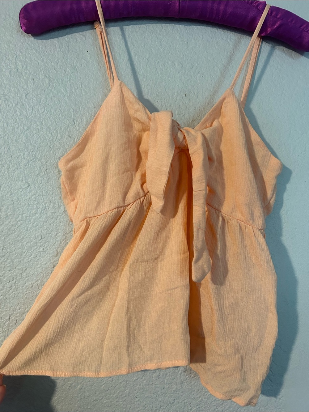 Pink Rose Peach Tie-Front Camisole